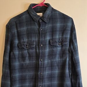 Sonoma Men's Navy Checkered Button Down Shirt